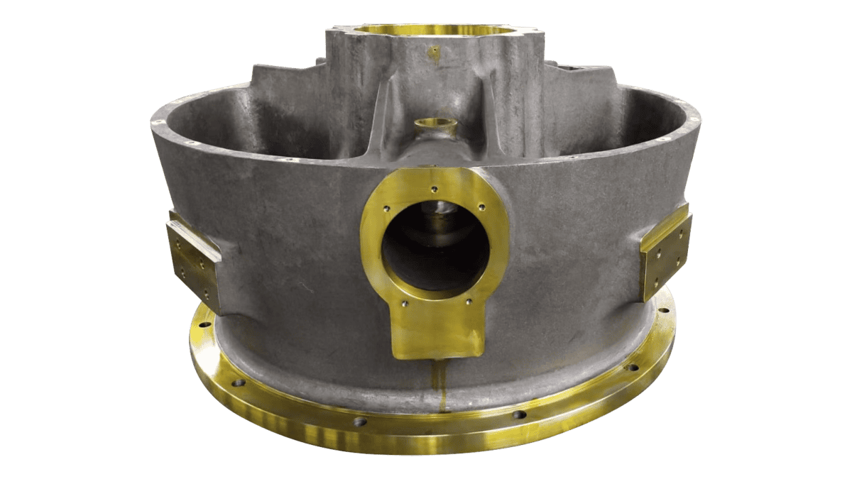 Marine gearbox housing for sailboats and yachts, durable and high-quality.